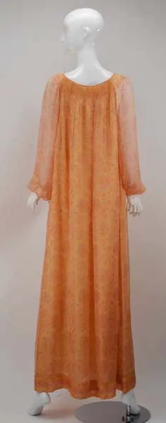 1960s Treacy Lowe Silk Chiffon Maxi gown