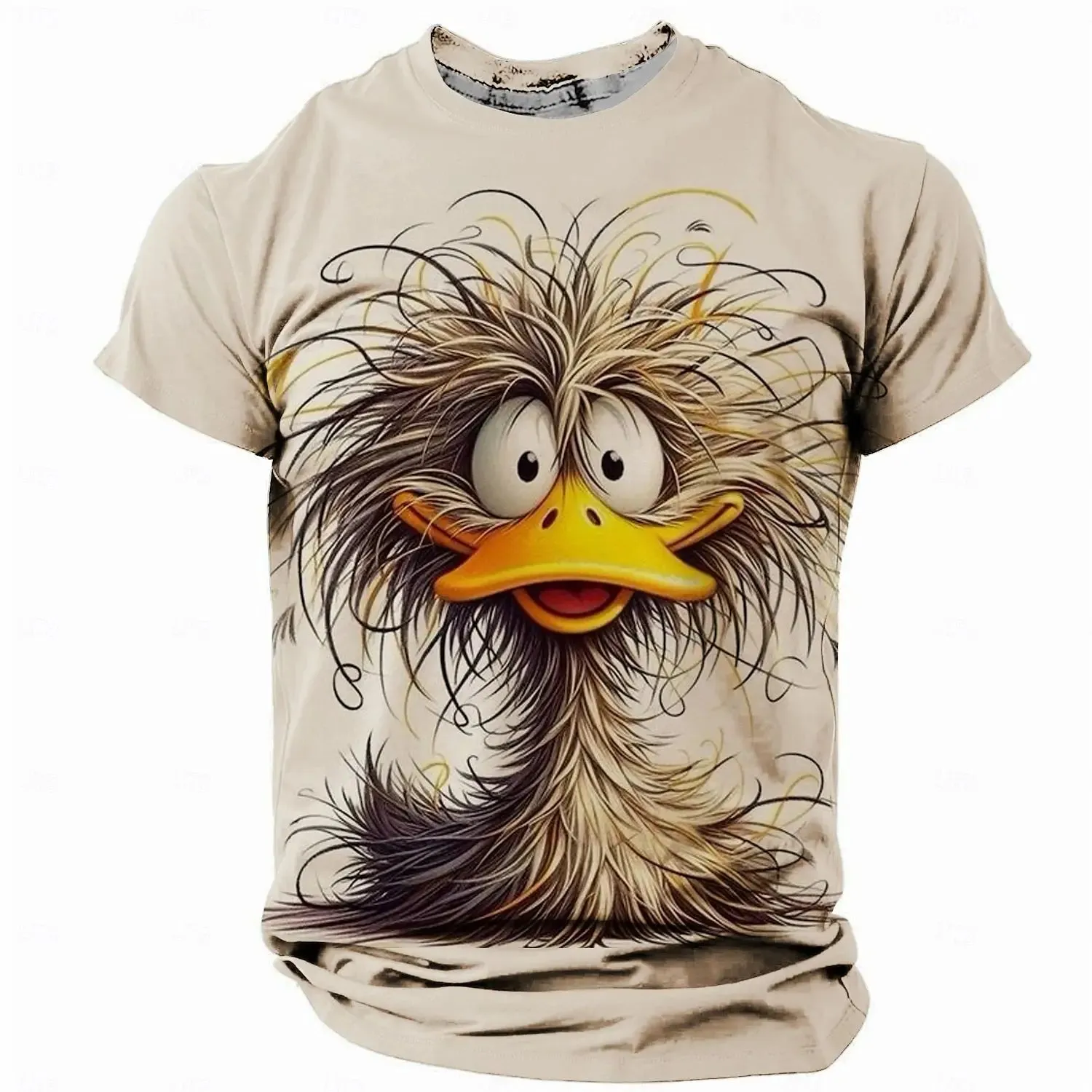 3xl-5xl Chicken Print Summer Casual Short Sleeve Tee.