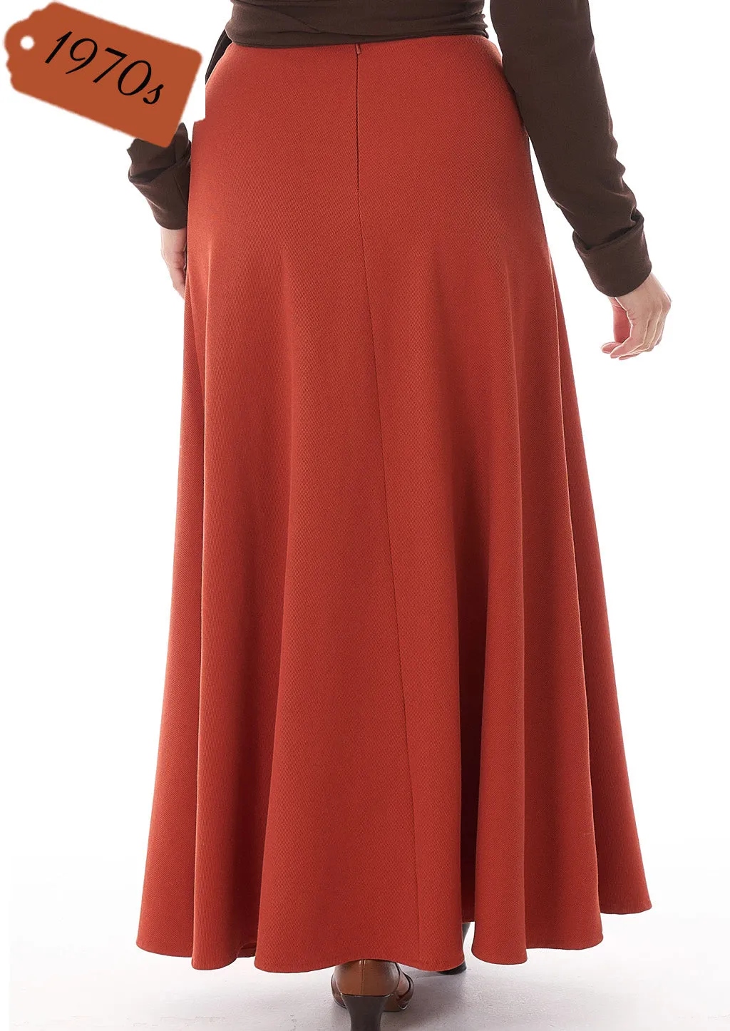 70s Maxi Skirt - Burnt Orange