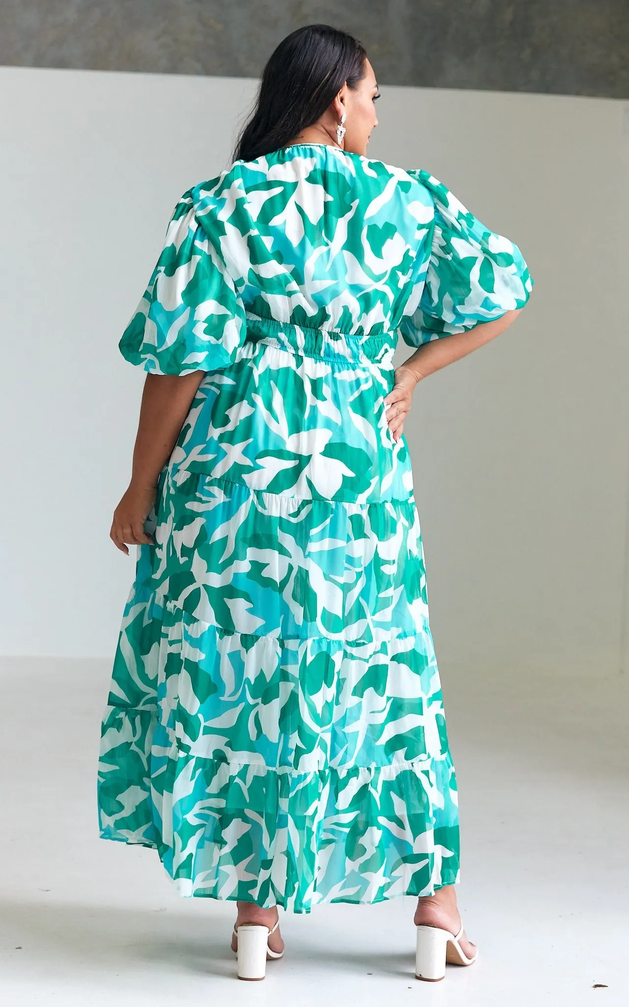 Acacia Maxi Dress - Green Blue Print