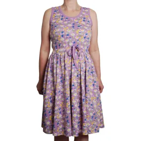 Adult's Summer Days - Violet Sleeveless Dress With Gathered Skirt