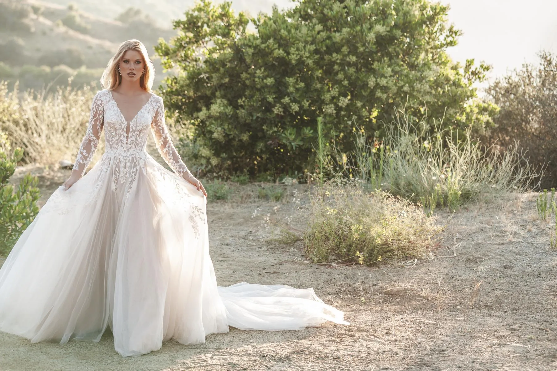 Allure Bridals Long Sleeve Lace Bridal Gown R3708