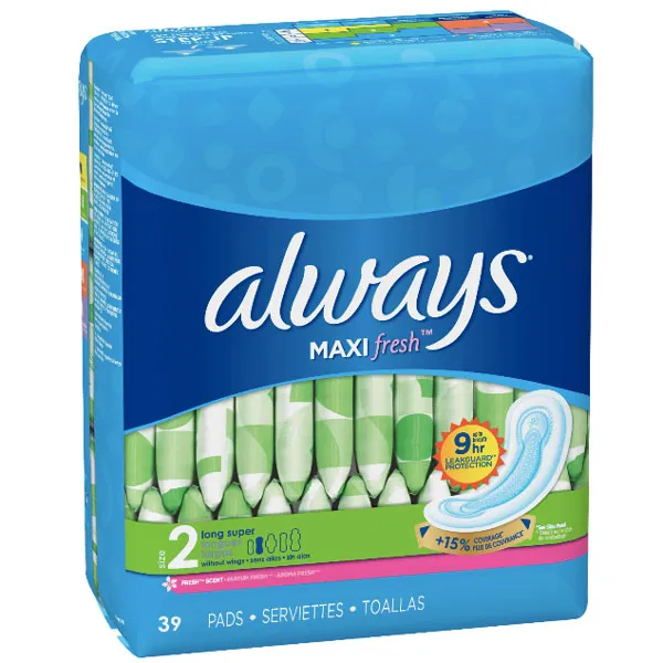 Always Ultra Thin, Size 2, Daytime Pads with Wings, Long, 40 Ct