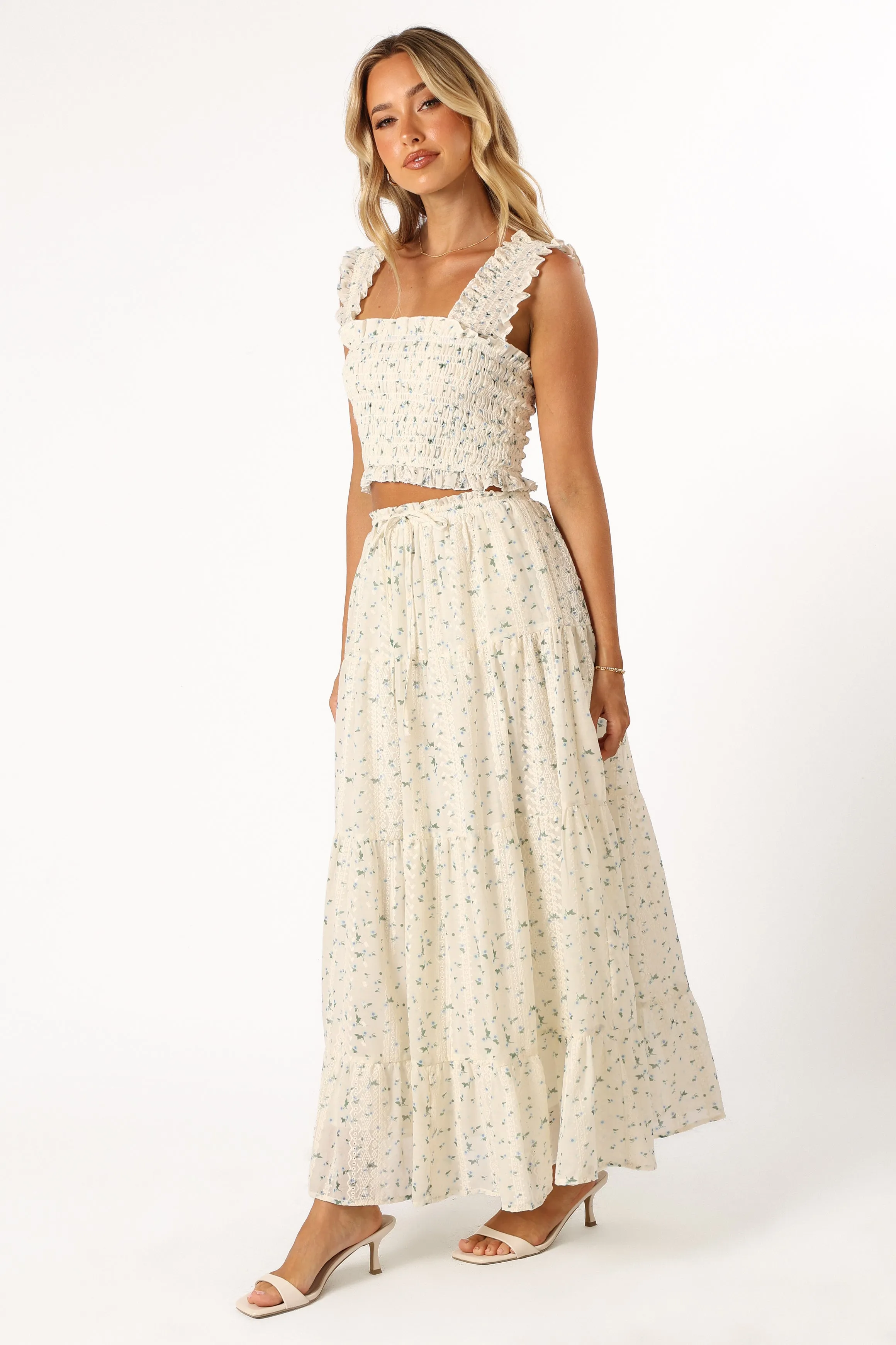 Amberlyn Maxi Skirt - Blue Floral