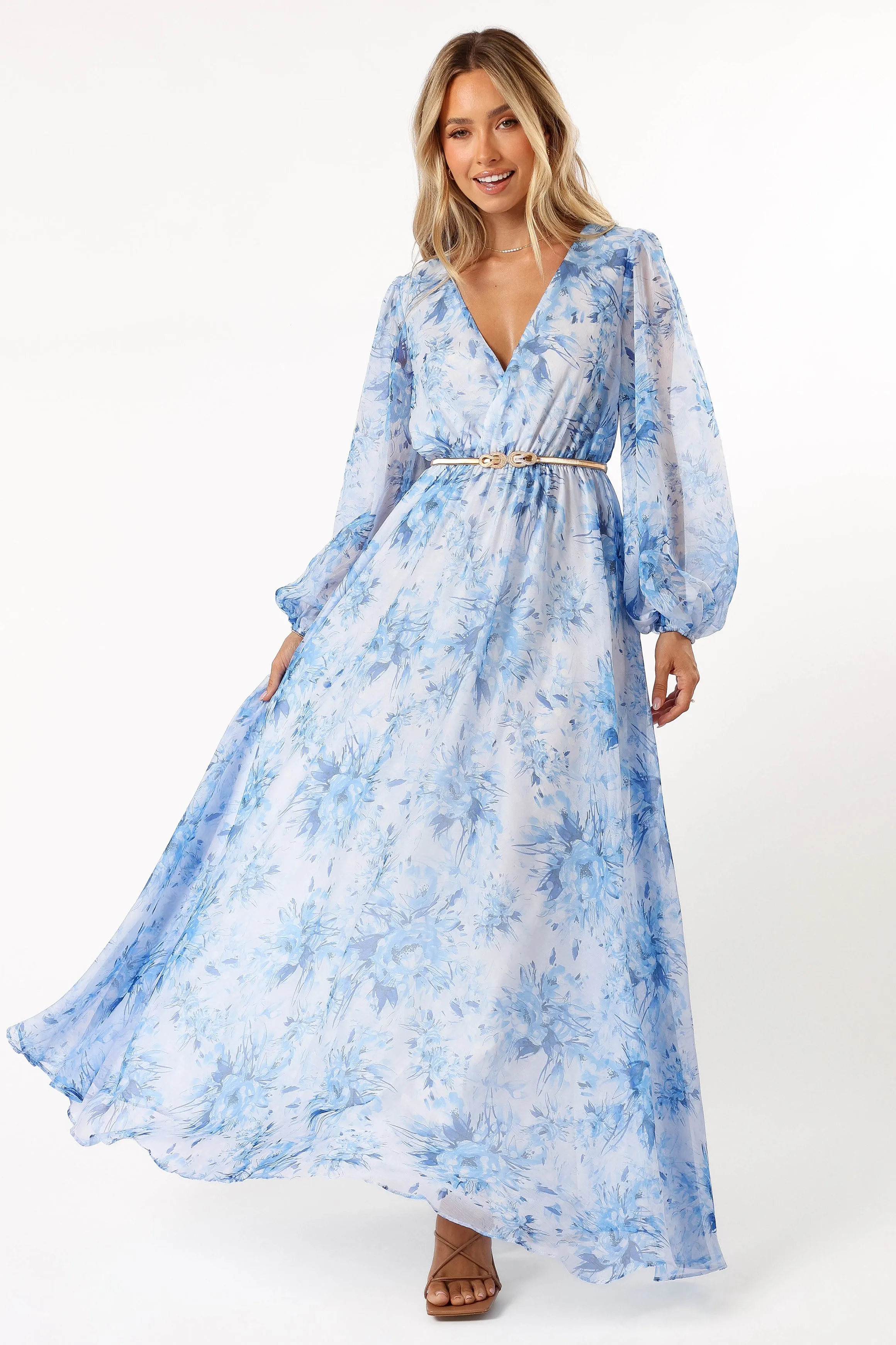 Anisa Maxi Dress - Blue Floral