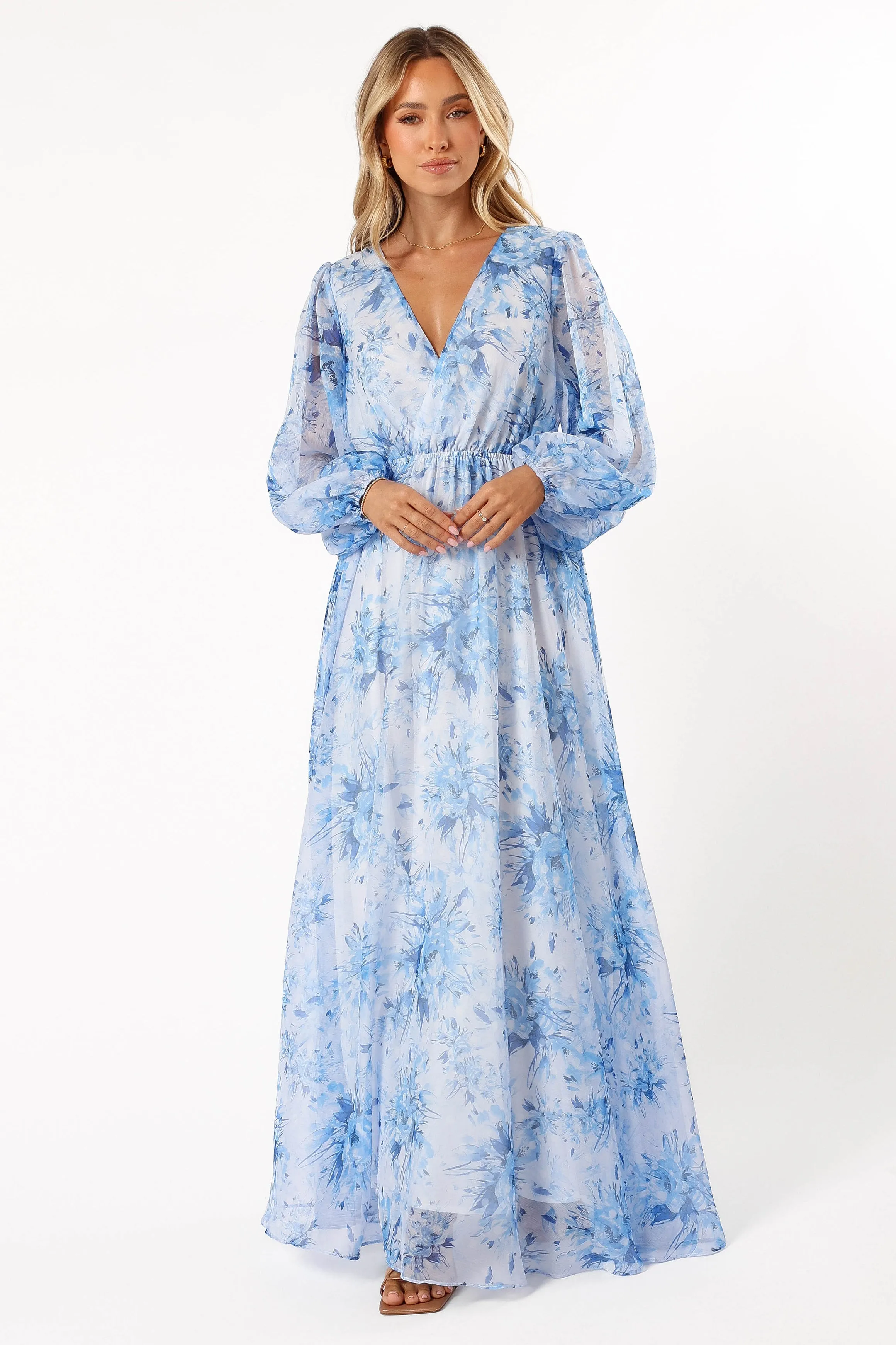 Anisa Maxi Dress - Blue Floral