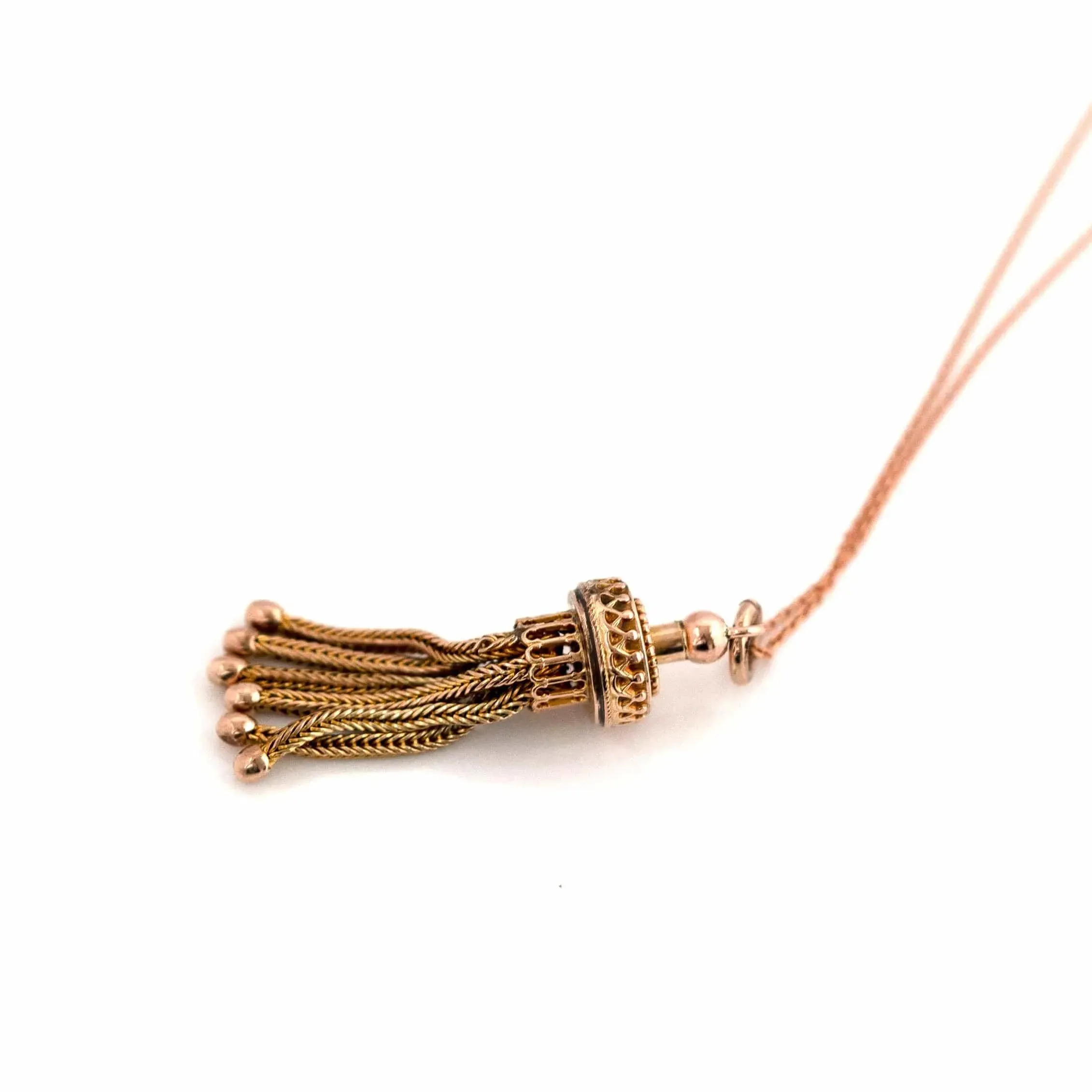 Antique Victorian 9ct Gold Tassel Necklace