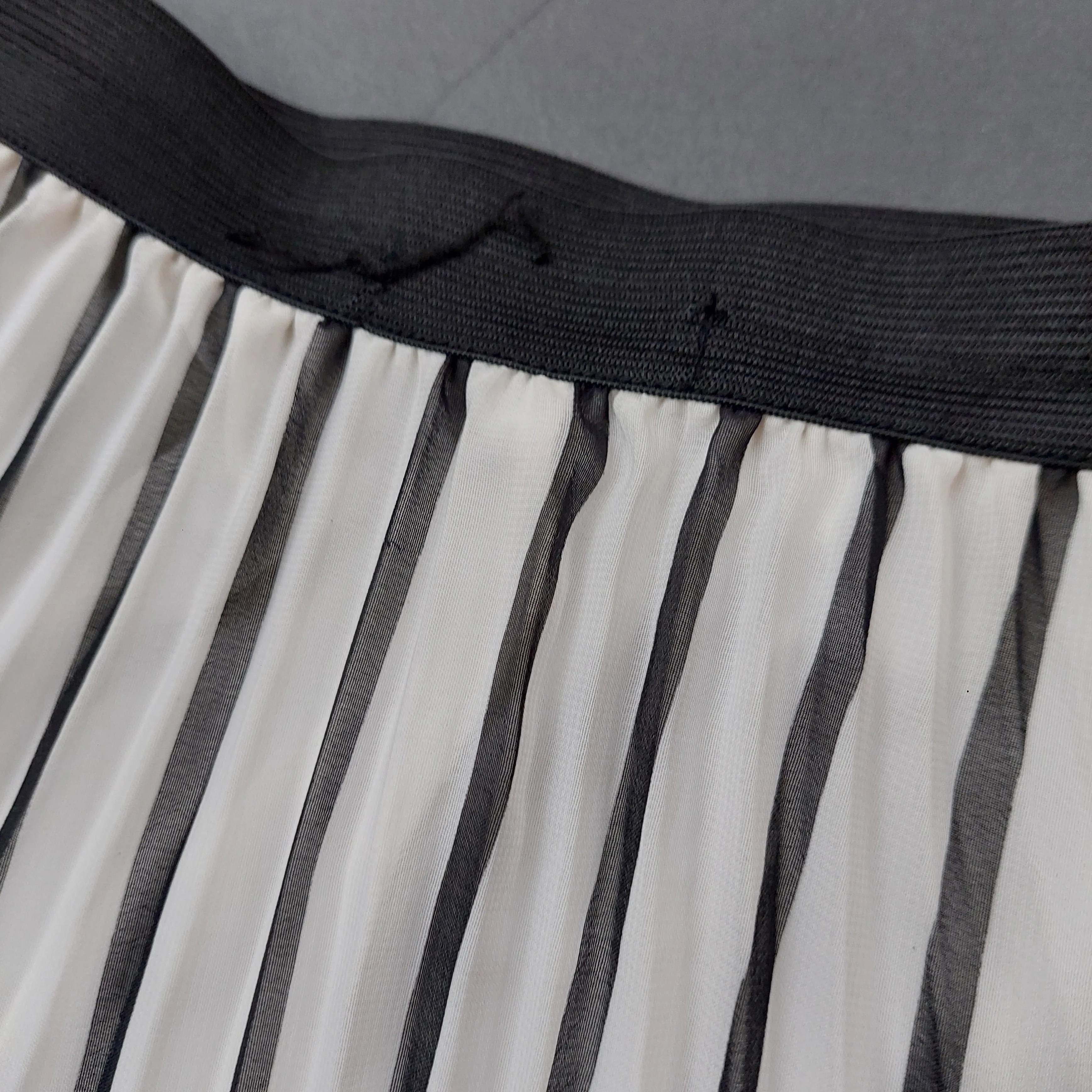 Atmosphere Black & White Striped Midi Skirt | Pre Loved |