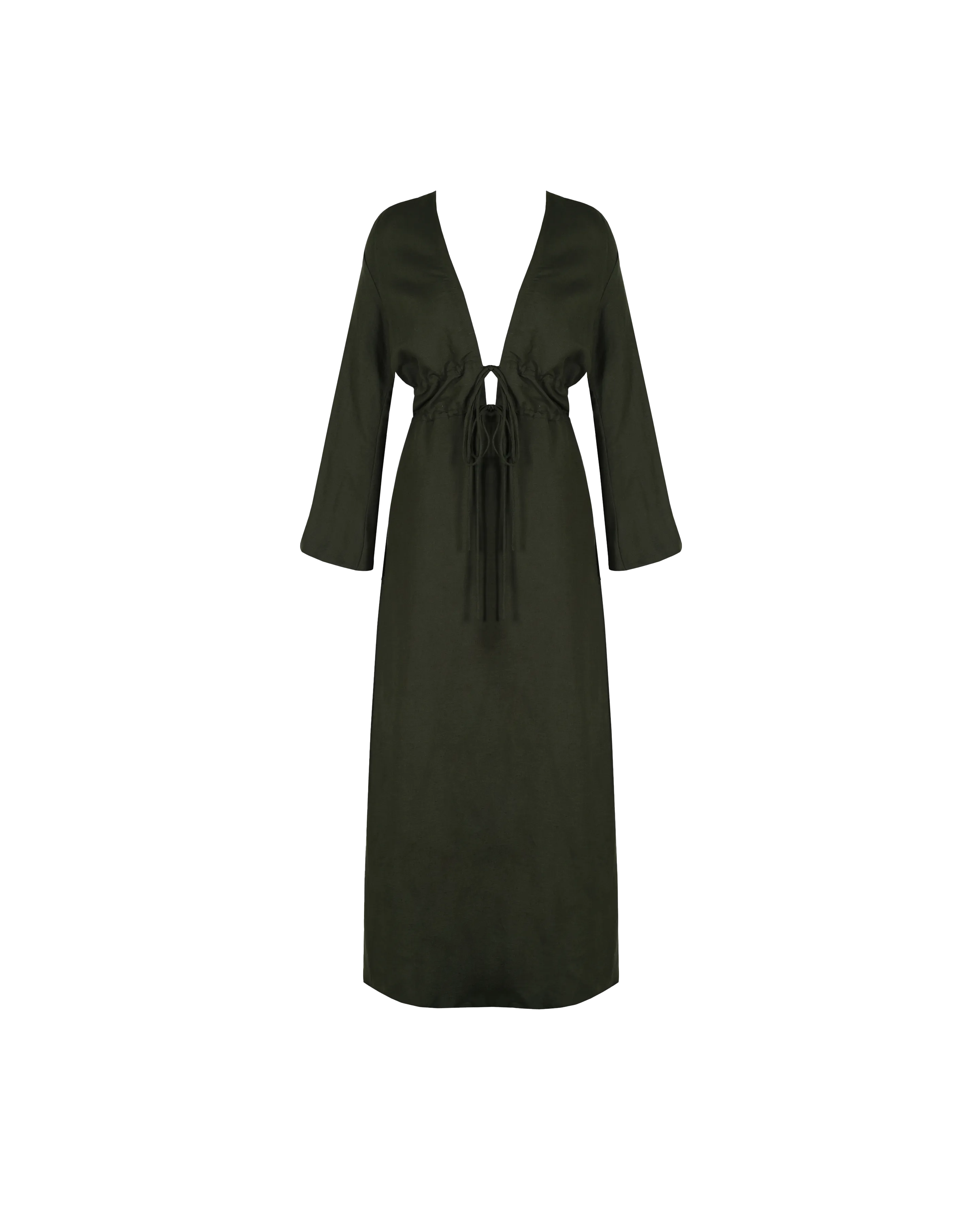 AVALON LINEN MAXI DRESS KHAKI