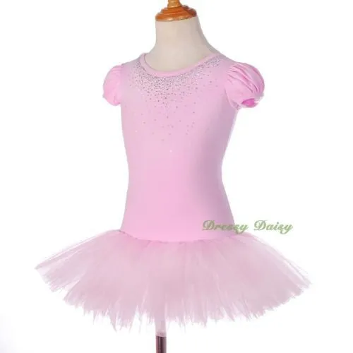 BA056 Girl Diamante Ballet Tutu Dance Fairy Costume Toddler Kid Size 3 4 5 6 7 8