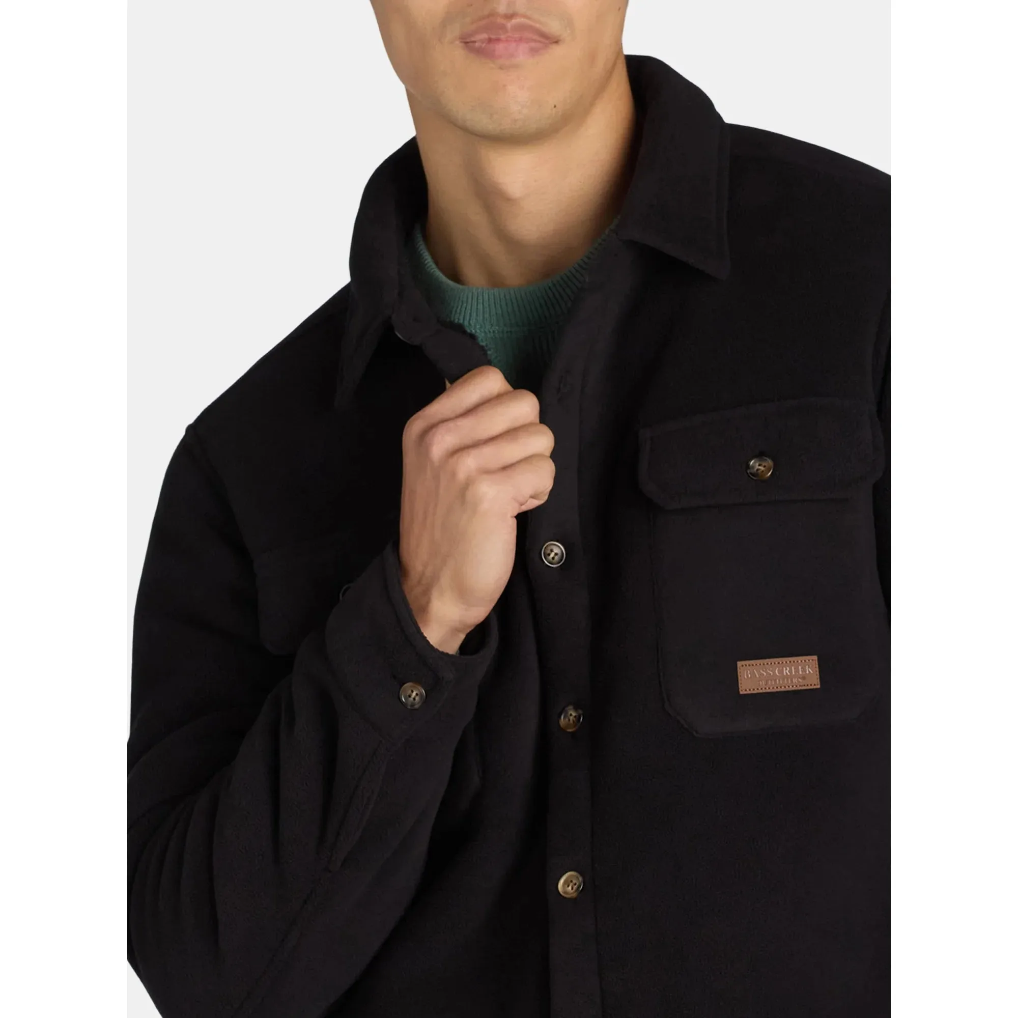 Bass Creel Polar Fleece Bonded Black