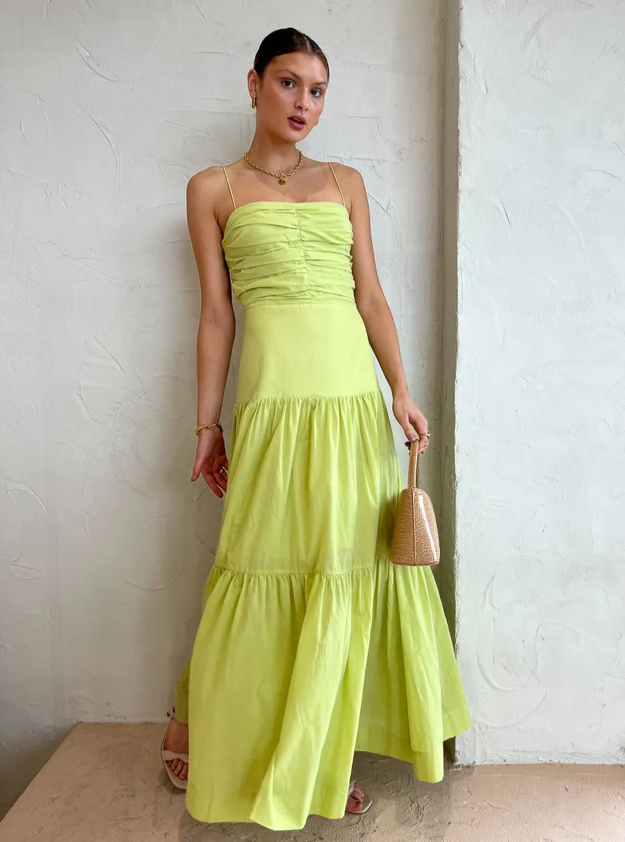 Bec and Bridge Solstice Drop Waist Maxi Dress in Lime