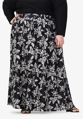 Beline Relax Batik Sarung Skirt - Black Beige