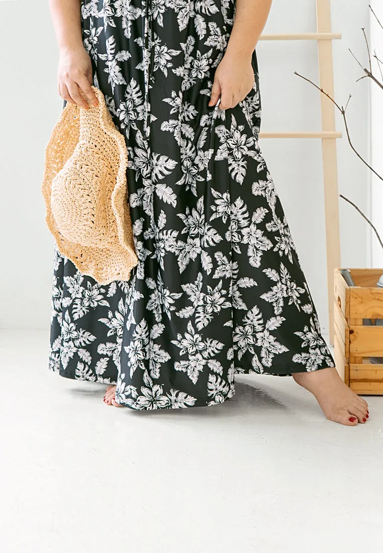 Beline Relax Batik Sarung Skirt - Black Beige