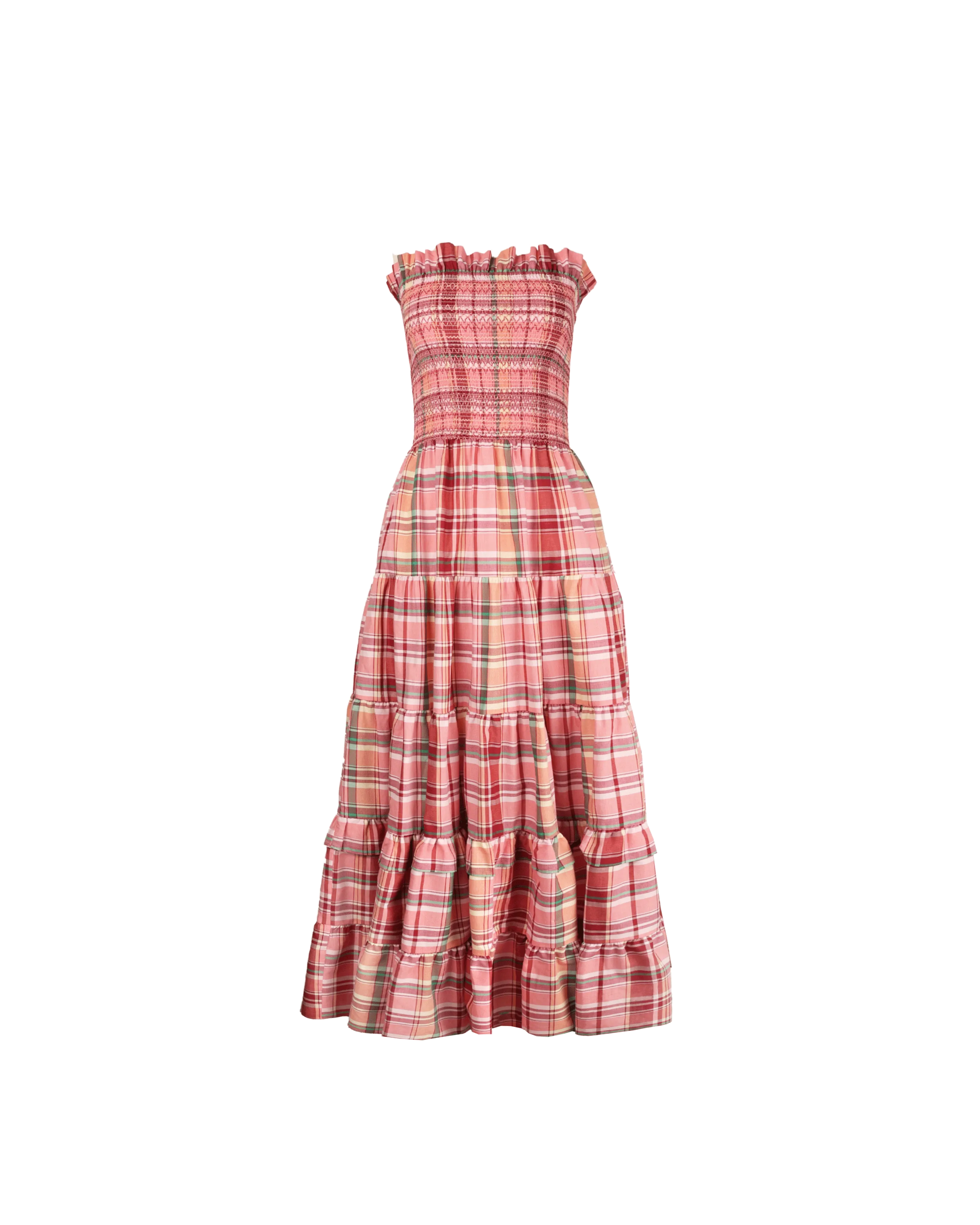 BIRD MAXI DRESS PEACHIE TARTAN