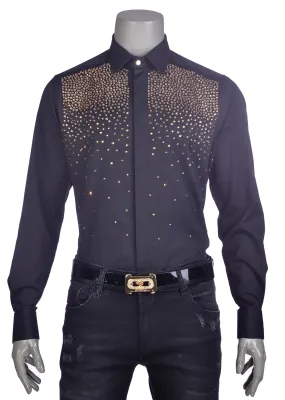 Black Gold "Tear Drop" Rhinestone Shirt