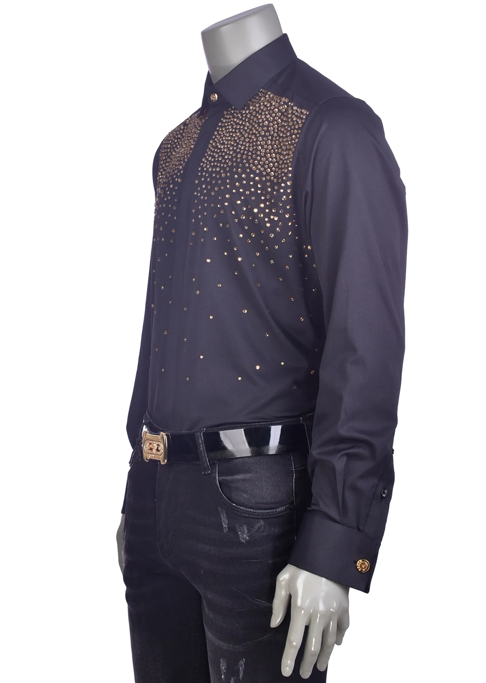 Black Gold "Tear Drop" Rhinestone Shirt