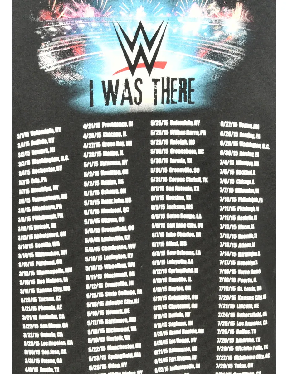 Black WWE Printed T-shirt - L