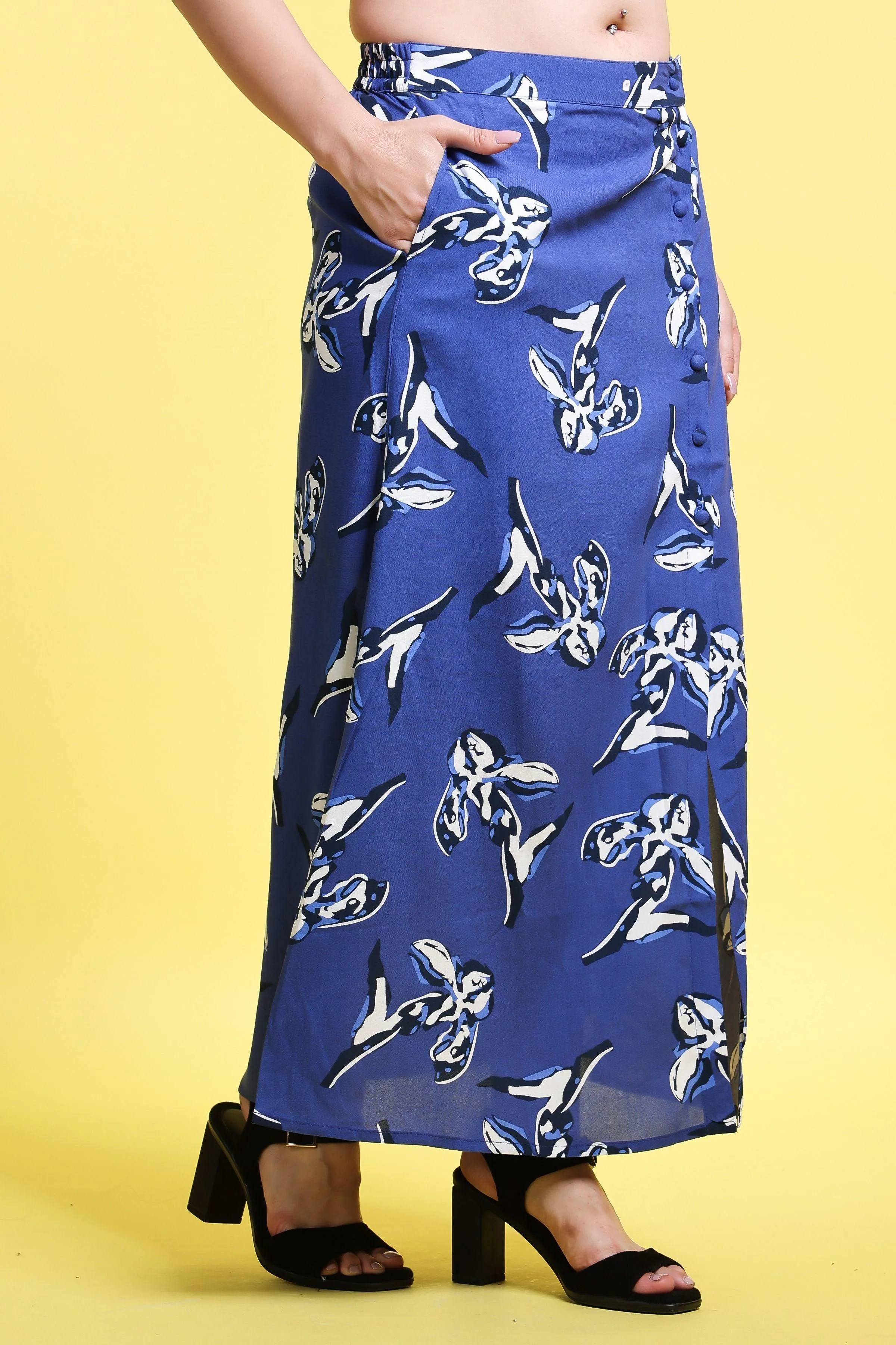 Blue Sparrow Printed Long Skirt