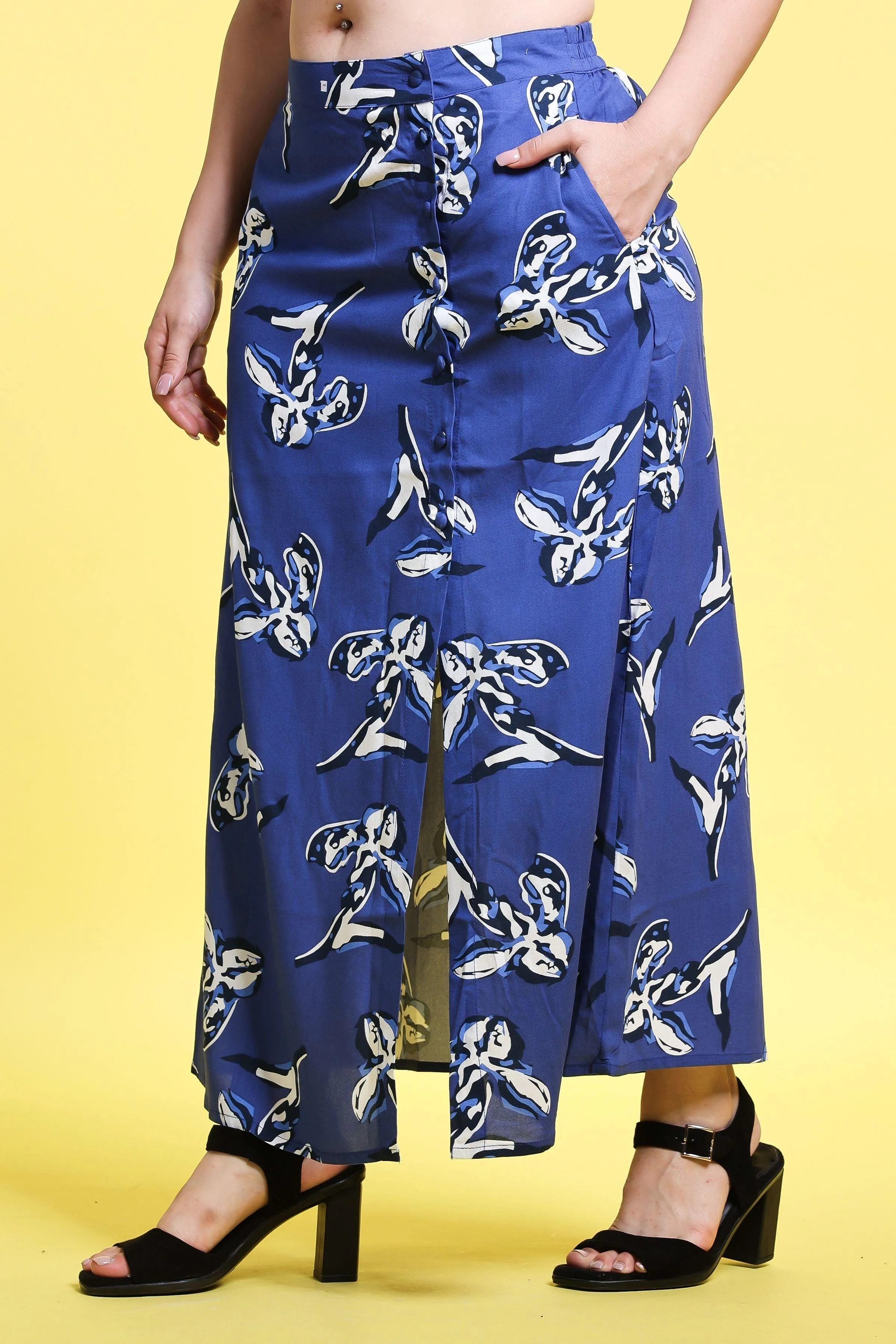 Blue Sparrow Printed Long Skirt