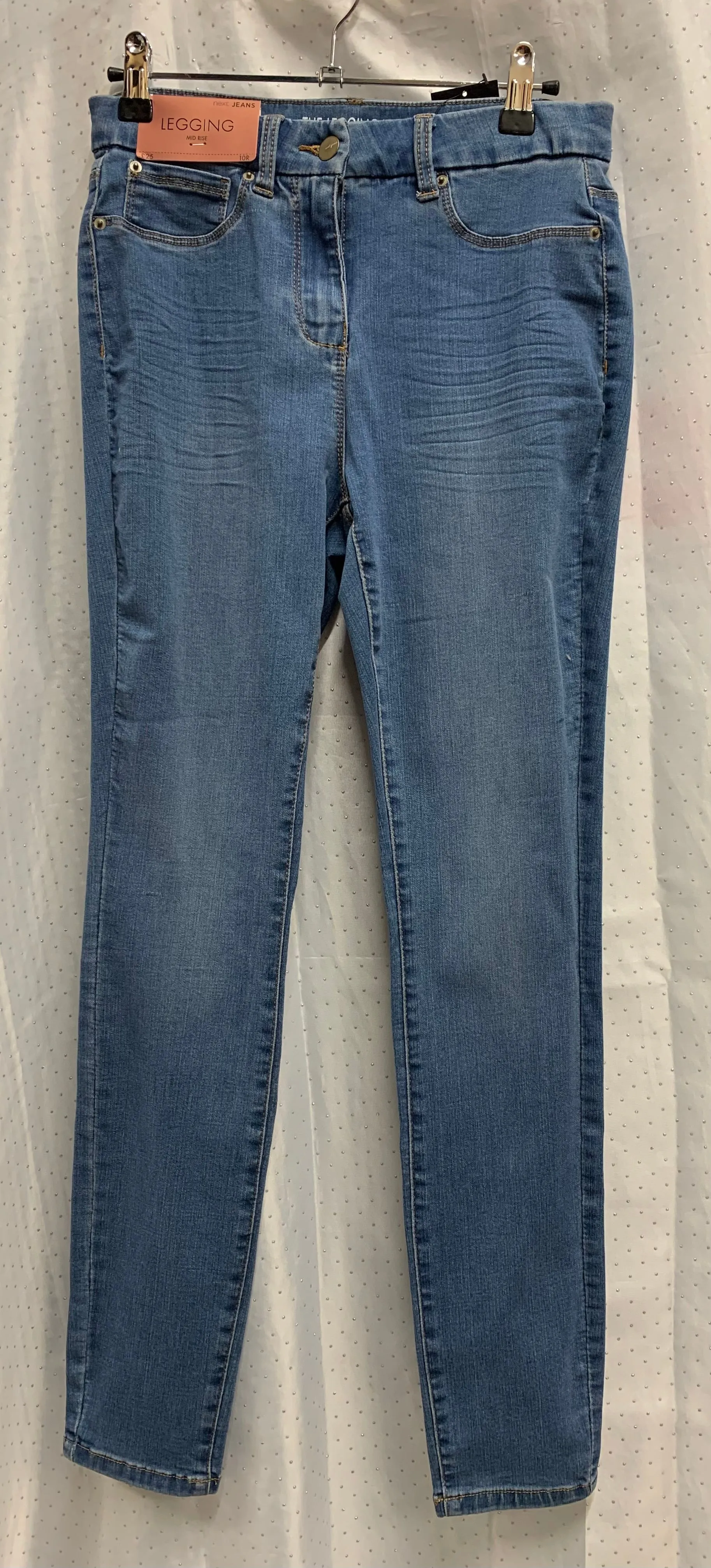 BNWT Next Denim Mid Rise Leggings Size 10 Regular