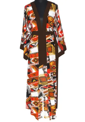 Boho – Guarani Maxi Split Kaftan (Dark Brown)