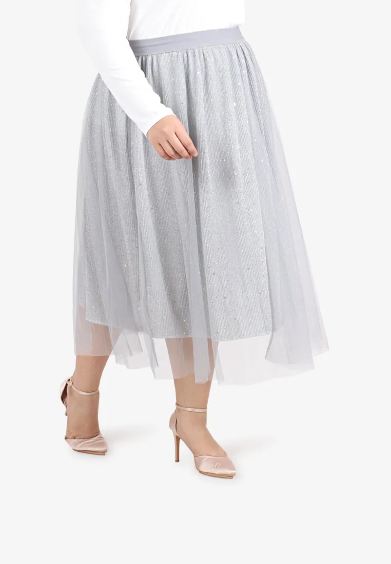 Bradshaw Bling Bling Midi Tutu Skirt - Light Grey