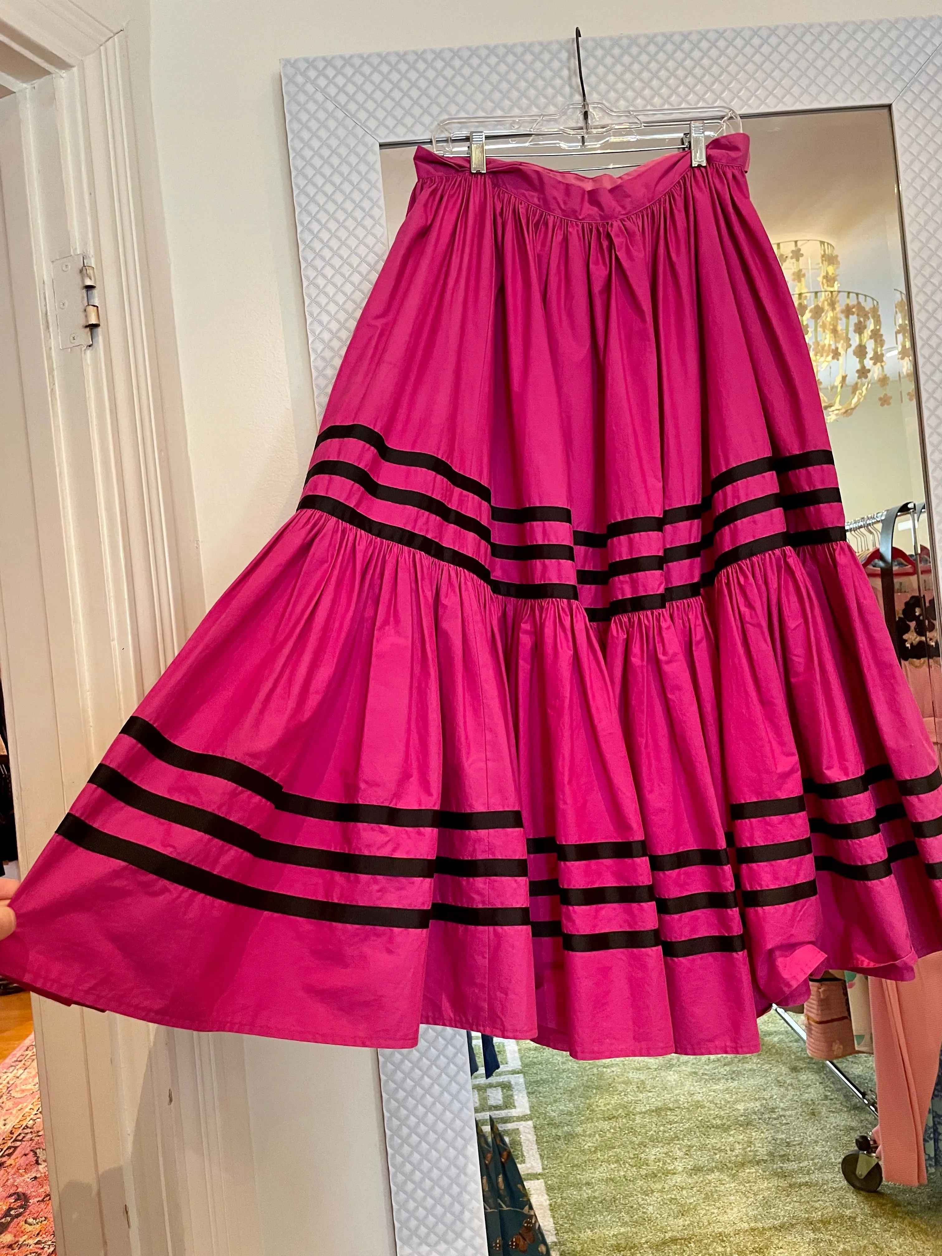 Bright Pink Ribbon Skirt by Adrienne Vittadini