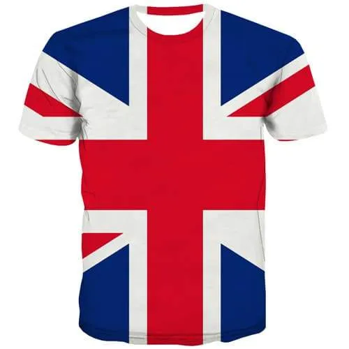 British Flag T-shirt Men United Kingdom T shirts Funny Geometric Tshirts Casual Graffiti Tshirt Printed Colorful T-shirts Graphic