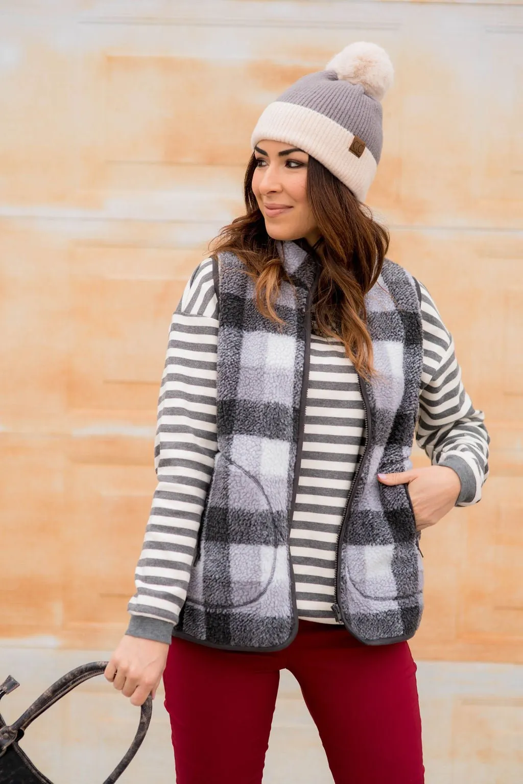 Buffalo Plaid Sherpa Vest