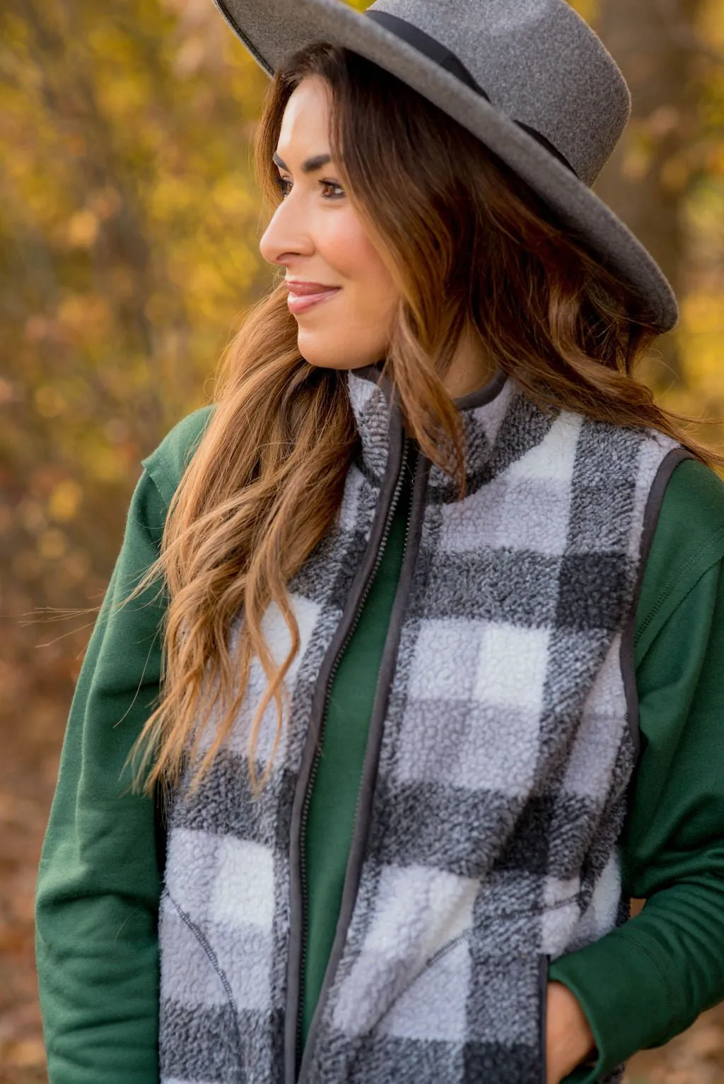 Buffalo Plaid Sherpa Vest