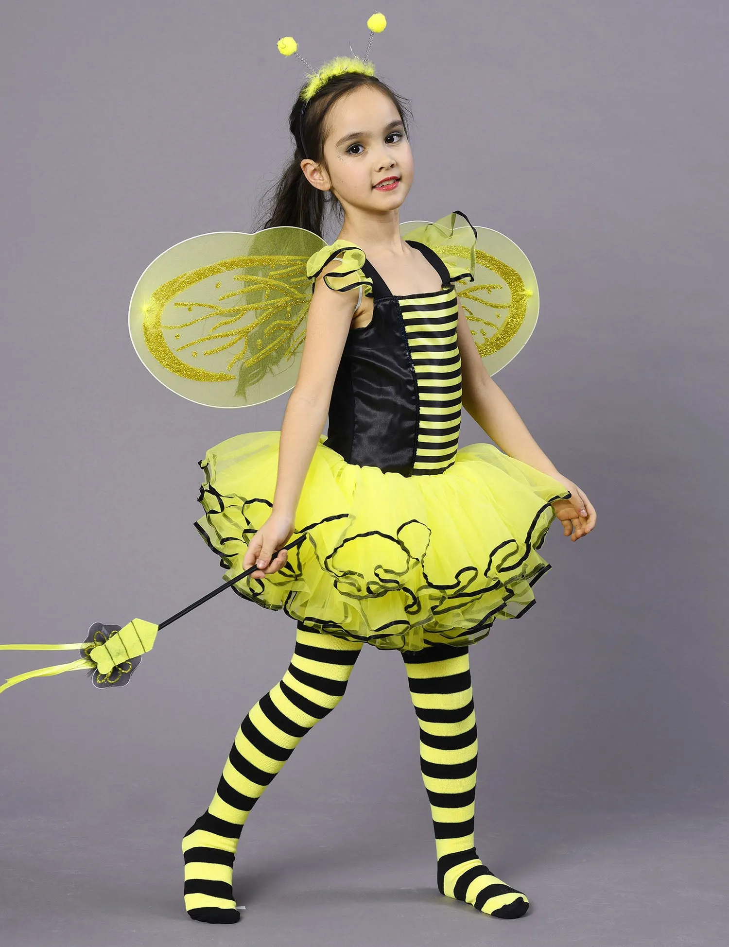 Bumble Bee Costume, Princess Fancy Dress Up(Tutu, Wings, Antenna)