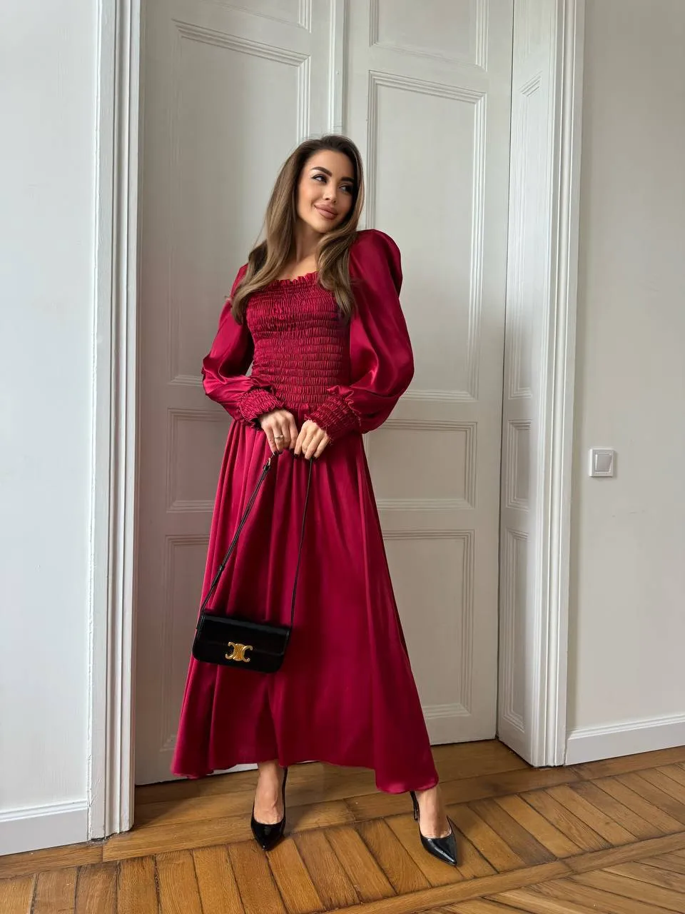 Burgundy maxi dress “Celeste”