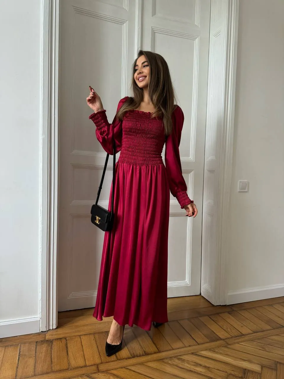 Burgundy maxi dress “Celeste”