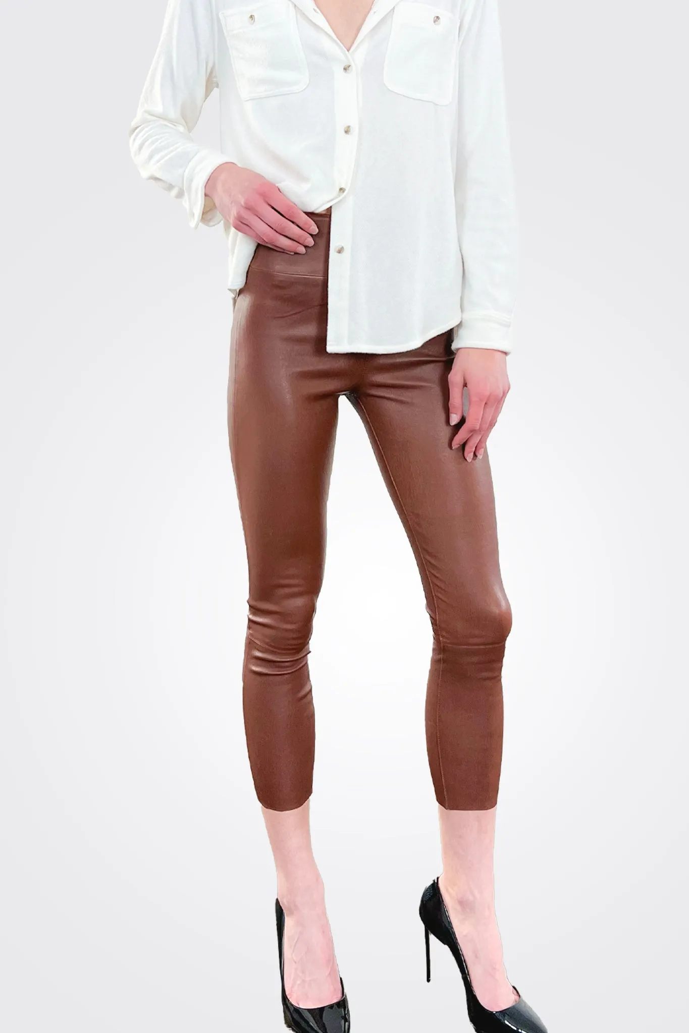 Capri Leather Legging - Whiskey