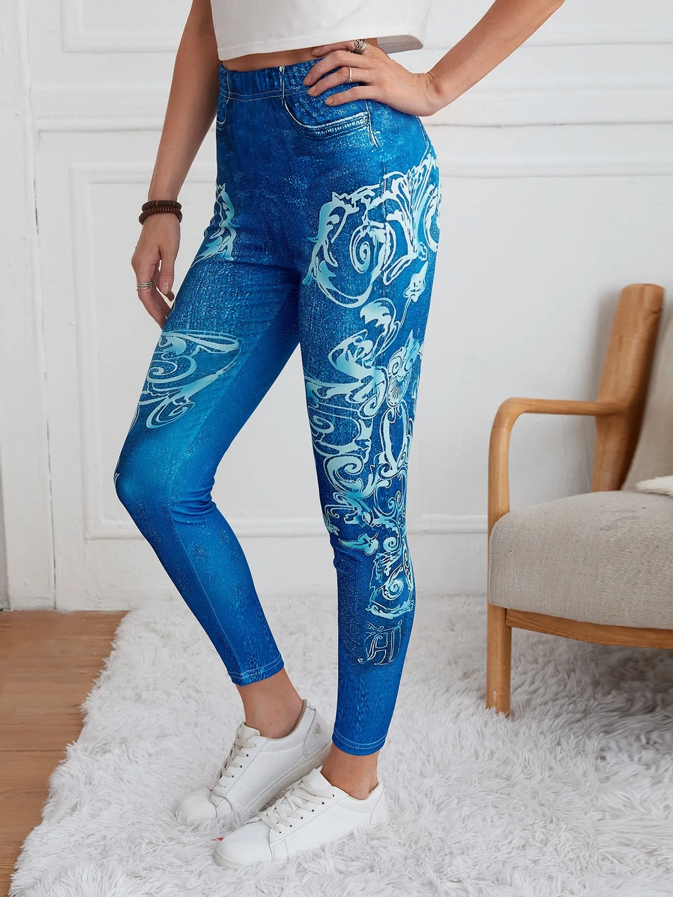 Casual Tribal Cropped Women Leggings