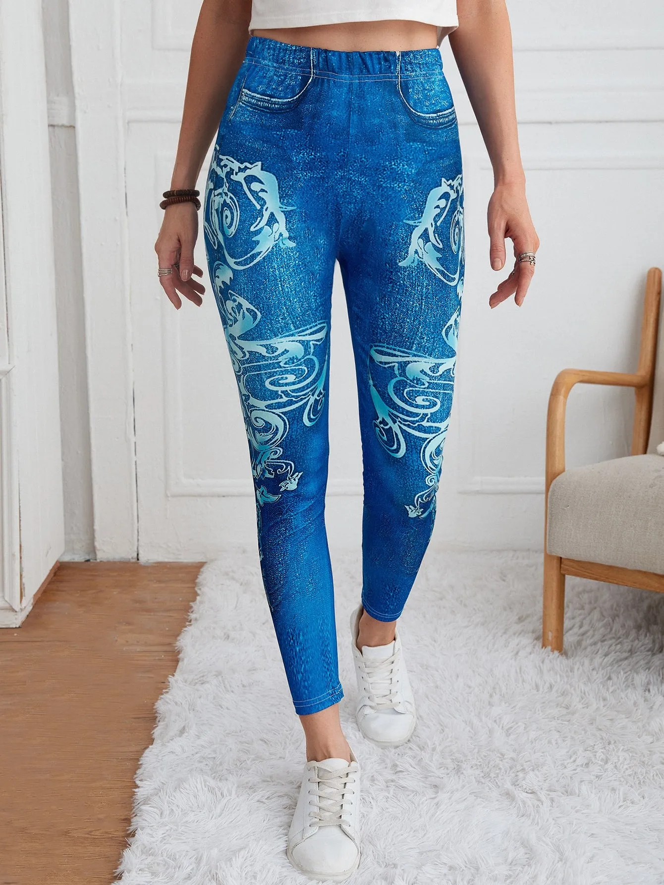 Casual Tribal Cropped Women Leggings