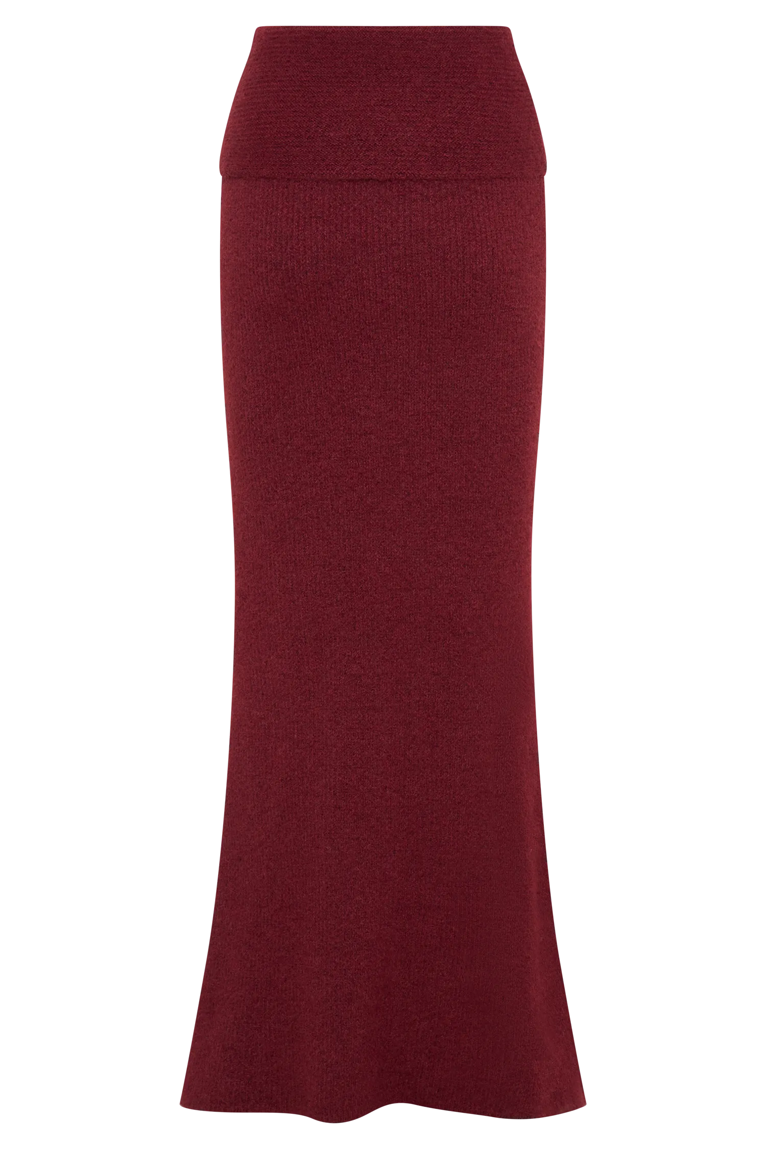 Charlotte Knit Maxi Skirt With Overlay - Merlot