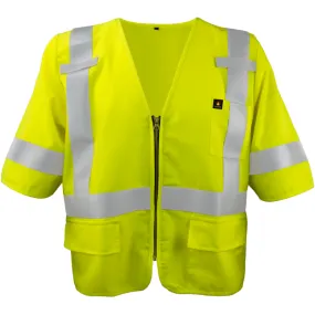 Class 3 Flame Retardant Vest with Zipper Front and Sleeves