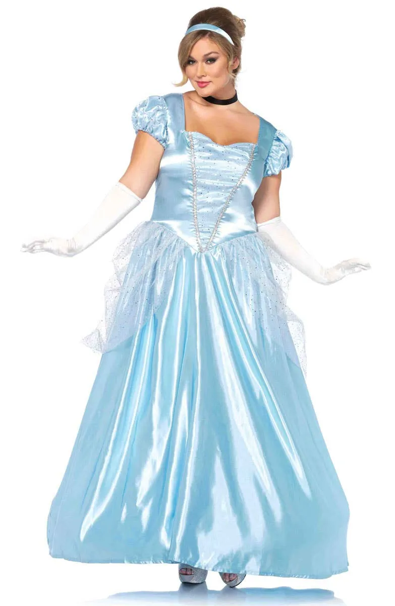 Classic Blue Princess Womens Deluxe Plus Size Costume