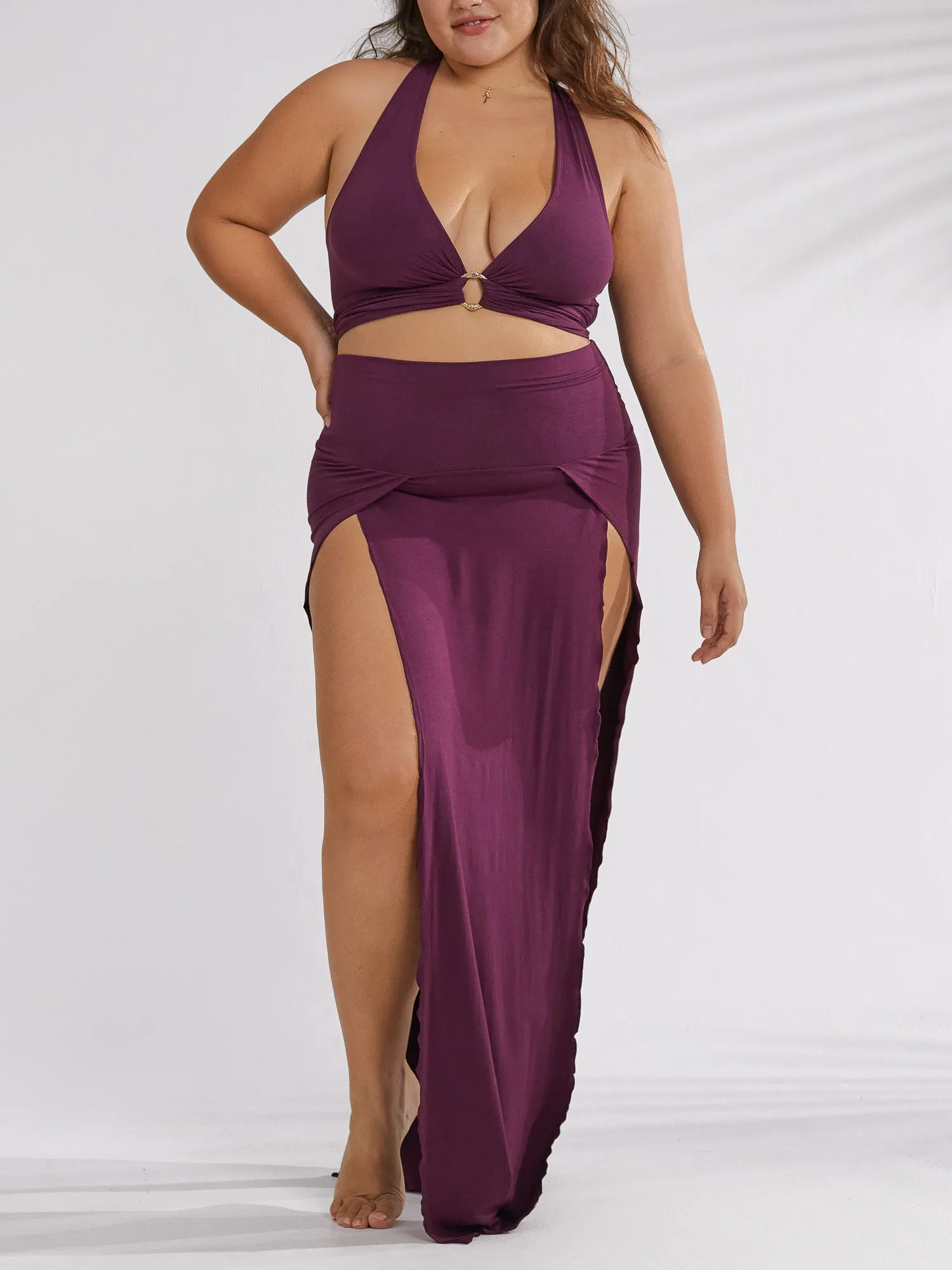 Cleopatra Slit Skirt - Amethyst Purple