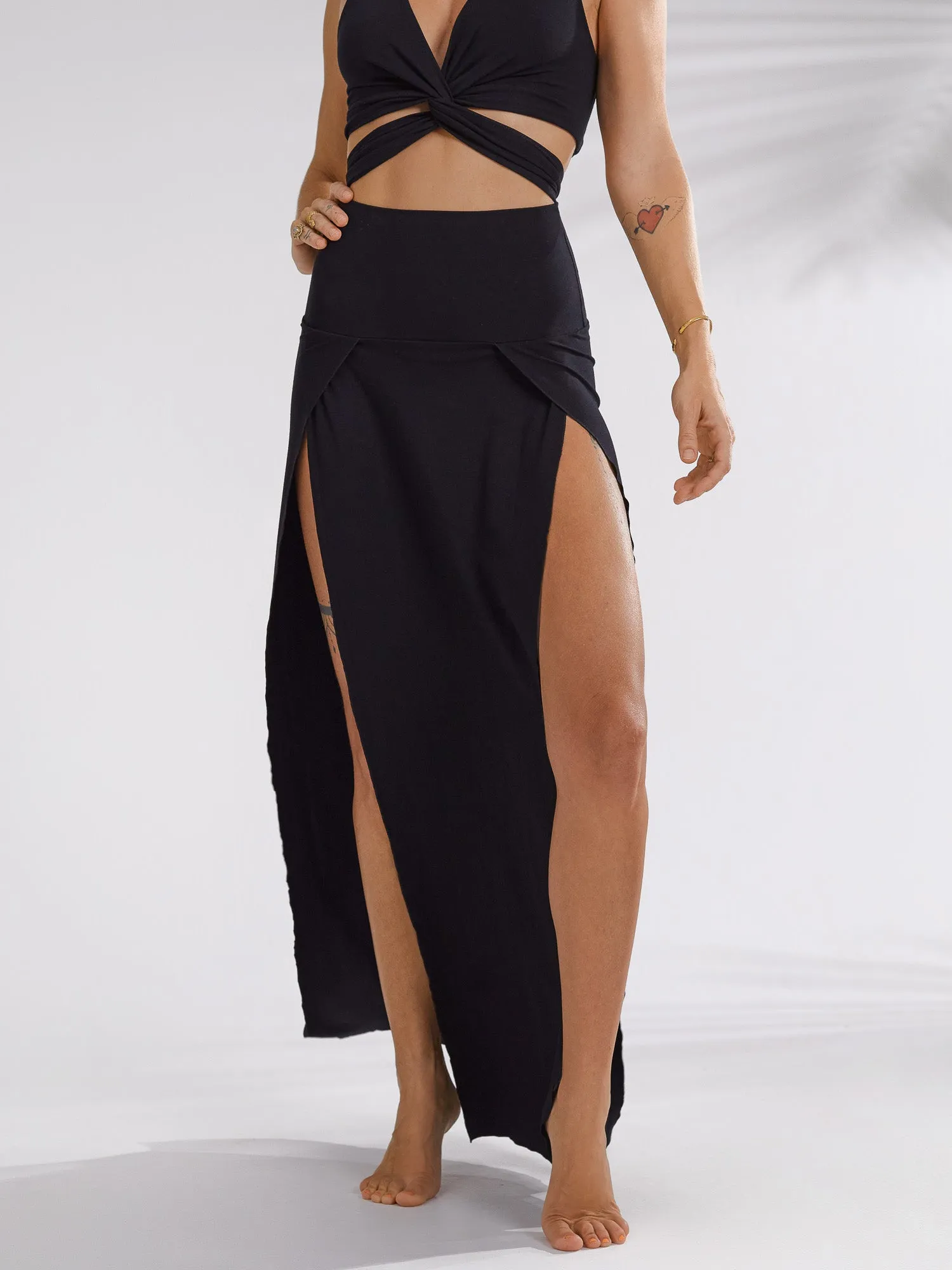 Cleopatra Slit Skirt - Black Onyx