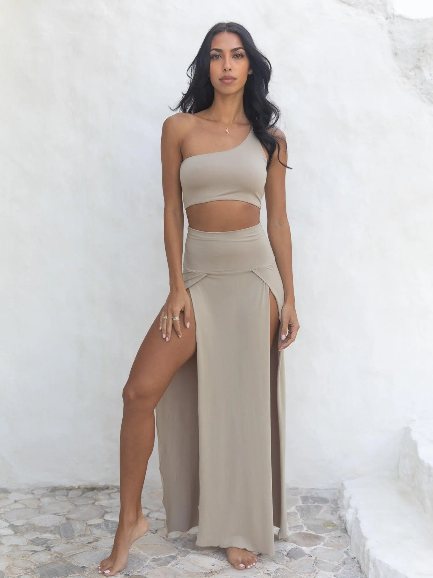 Cleopatra Slit Skirt - Egyptian Sand