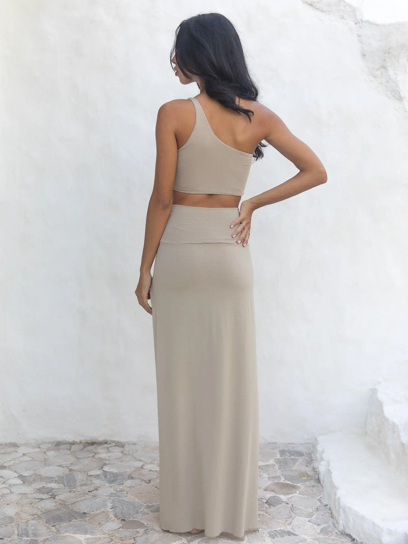 Cleopatra Slit Skirt - Egyptian Sand