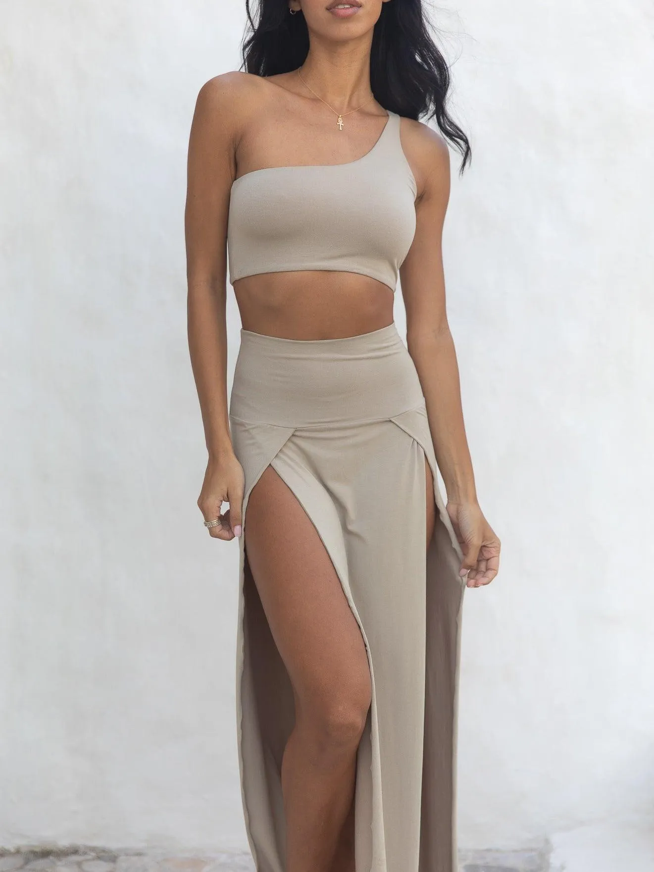 Cleopatra Slit Skirt - Egyptian Sand