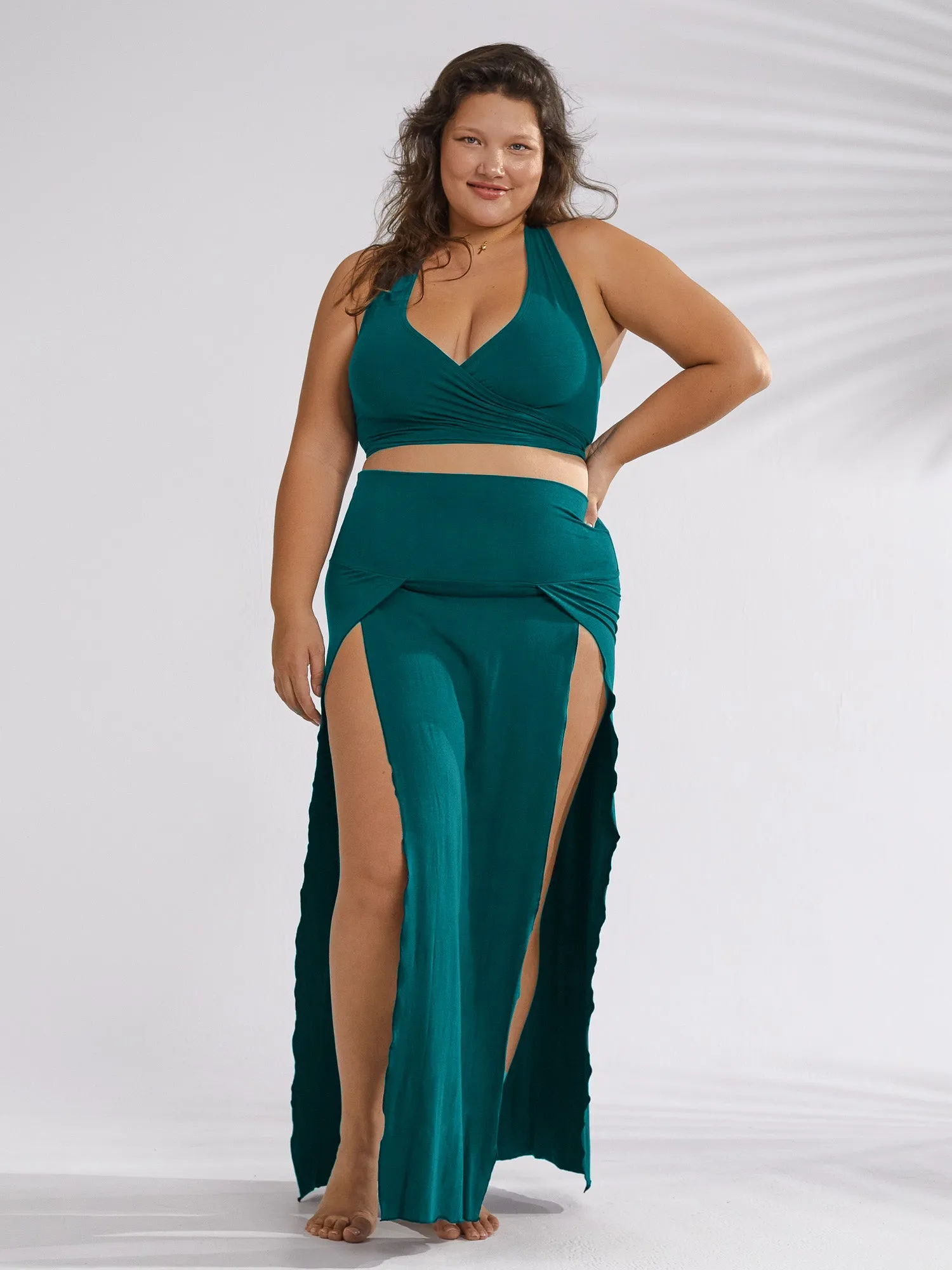 Cleopatra Slit Skirt - Malachite