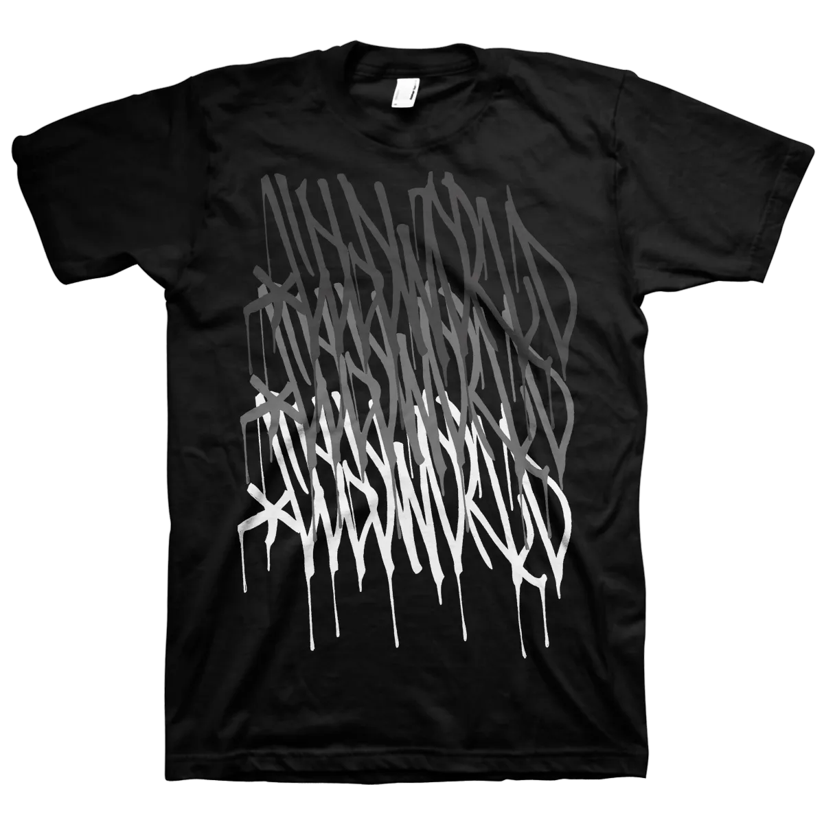 Cold World "Logo Repeat: Greyscale" Black T-Shirt