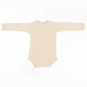 Cotton Rib Baby Bodysuit - Buttermilk