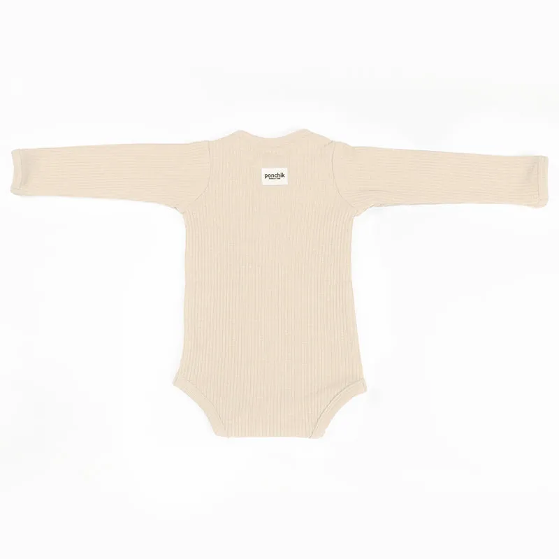 Cotton Rib Baby Bodysuit - Buttermilk