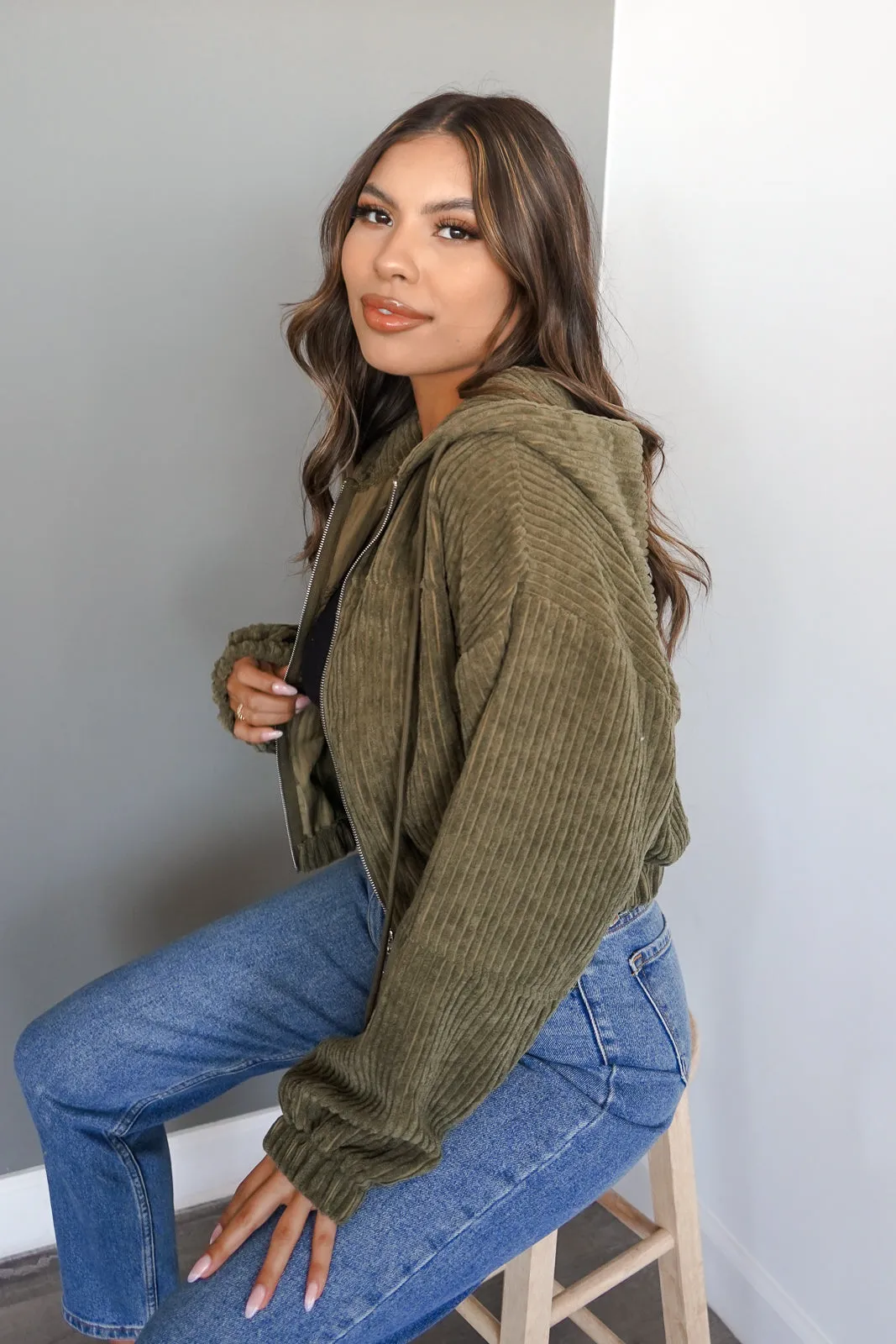 Cropped Corduroy Jacket